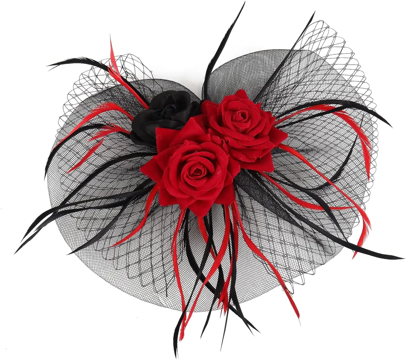 LATIMOON Fascinators Hat for Women Tea Party Headband Mini top Hats Cocktail Flower Mesh Feathers Hair Clip