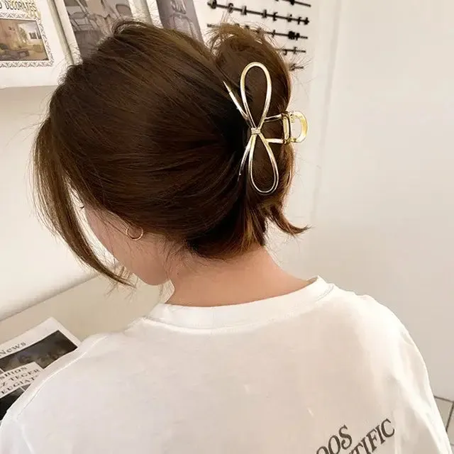 Metal Bow Hair Geometric Hairpin Clips