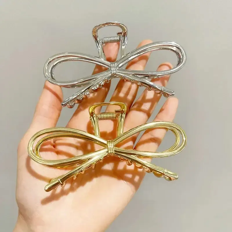 Metal Bow Hair Geometric Hairpin Clips