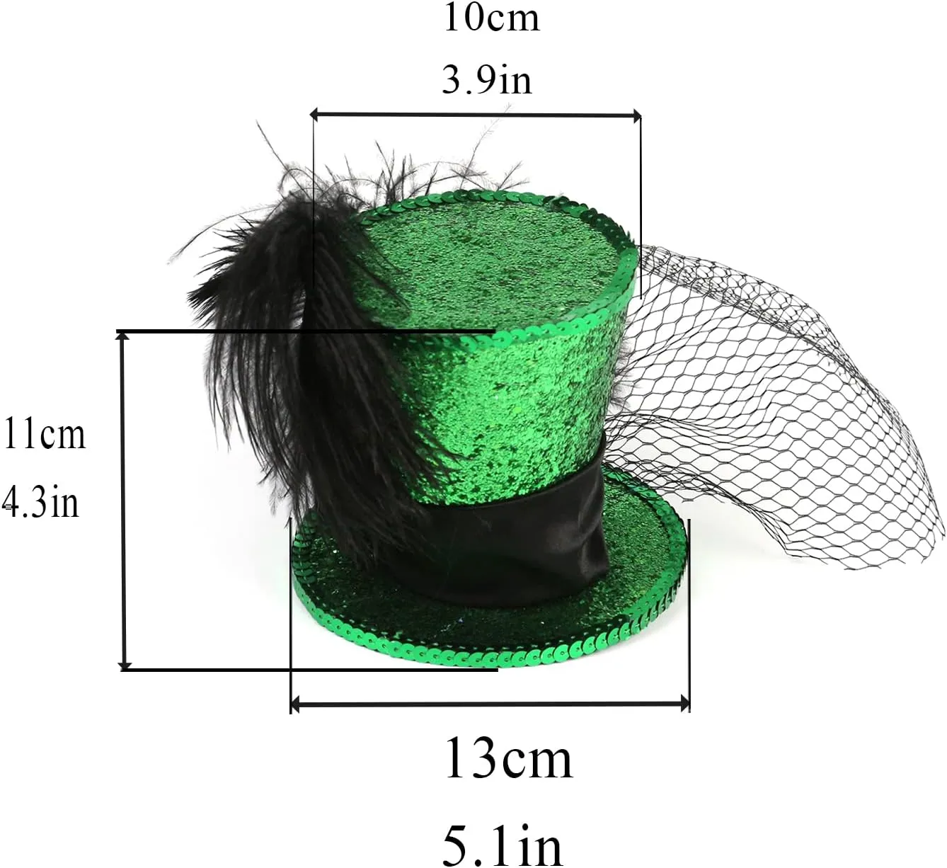 Mini Top Hat Fantasy Fascinators Hats for Women,Derby Tea Party Ostrich Feather Top Hat for Girls Party Decoration