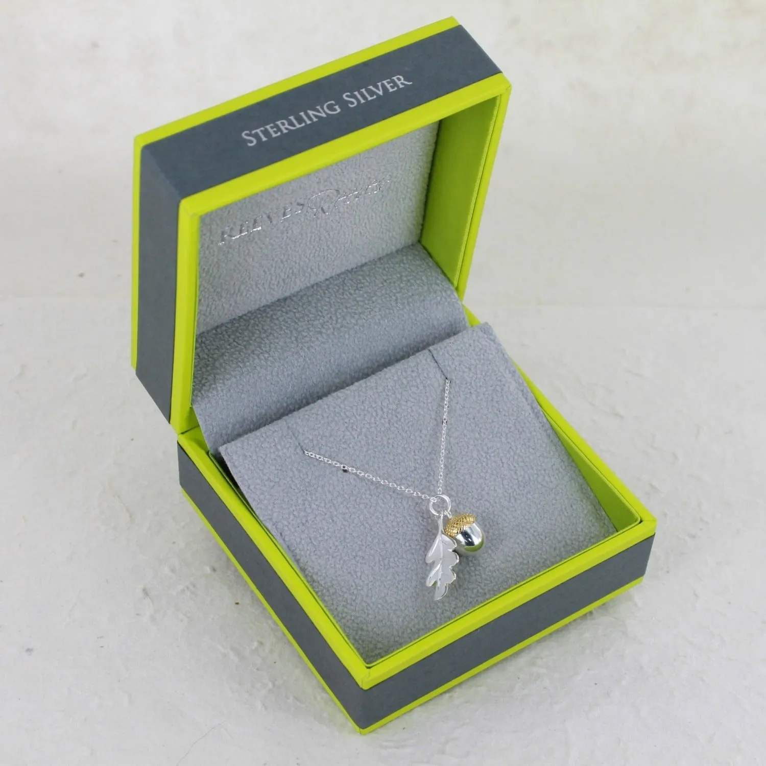 Oak Leaf and Acorn Sterling Silver and Gold Plated Necklace