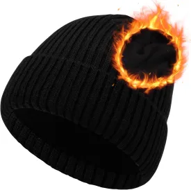 Oversize L/XL/XXL Beanie Hat for Big Heads - Unisex Merino Wool Cuff Beanie Winter Hat for Men and Women