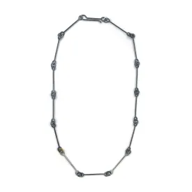 Oxidized and Gold Chain Link Necklace