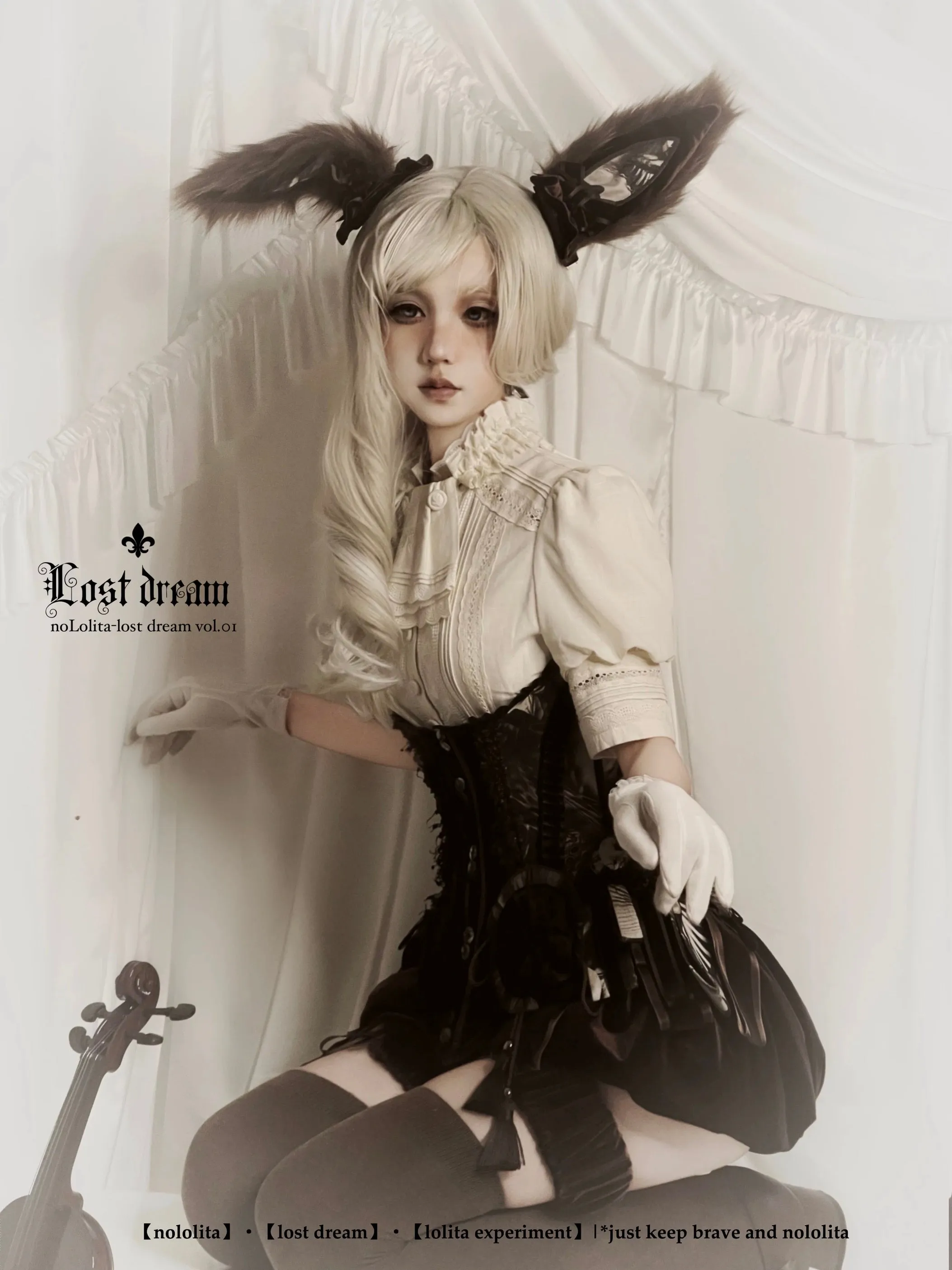 [Pre-order] NoLolita 25SS Lost Dream Faux Fur Ear Bunny Hair Clips Pins Cosplay