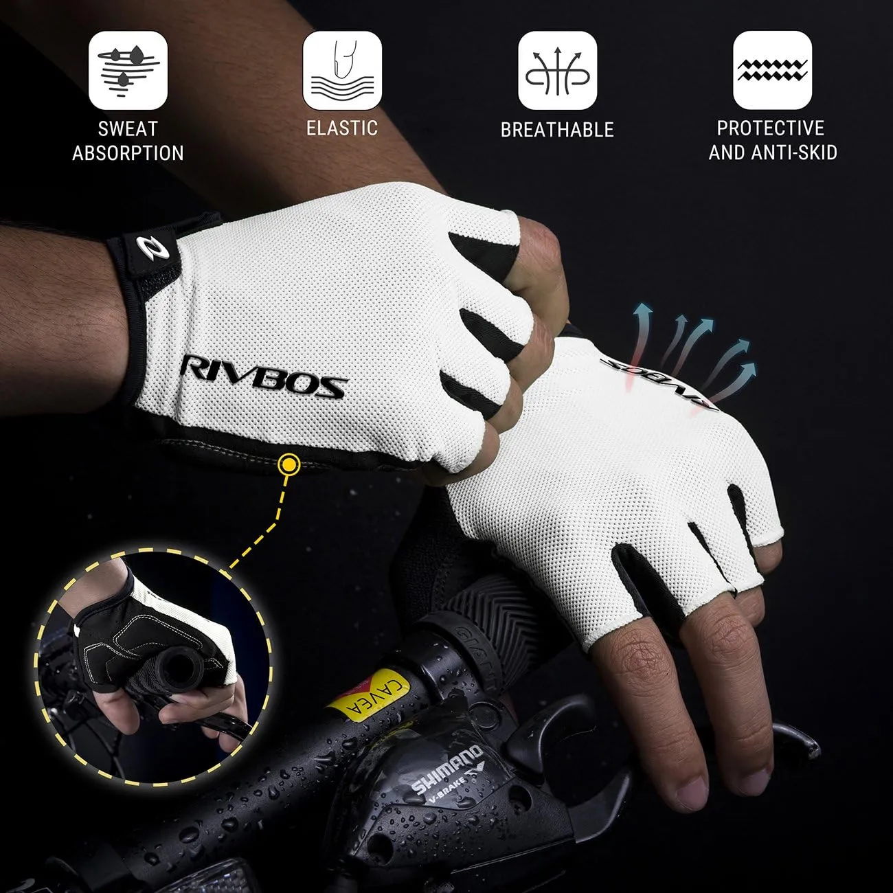 RIVBOS Cycling Gloves Bike Gloves for Men Women with Anti-Slip Shock-Absorbing Pad for Bicycle/Workout/Road Bike/Gym/Driving CHG001