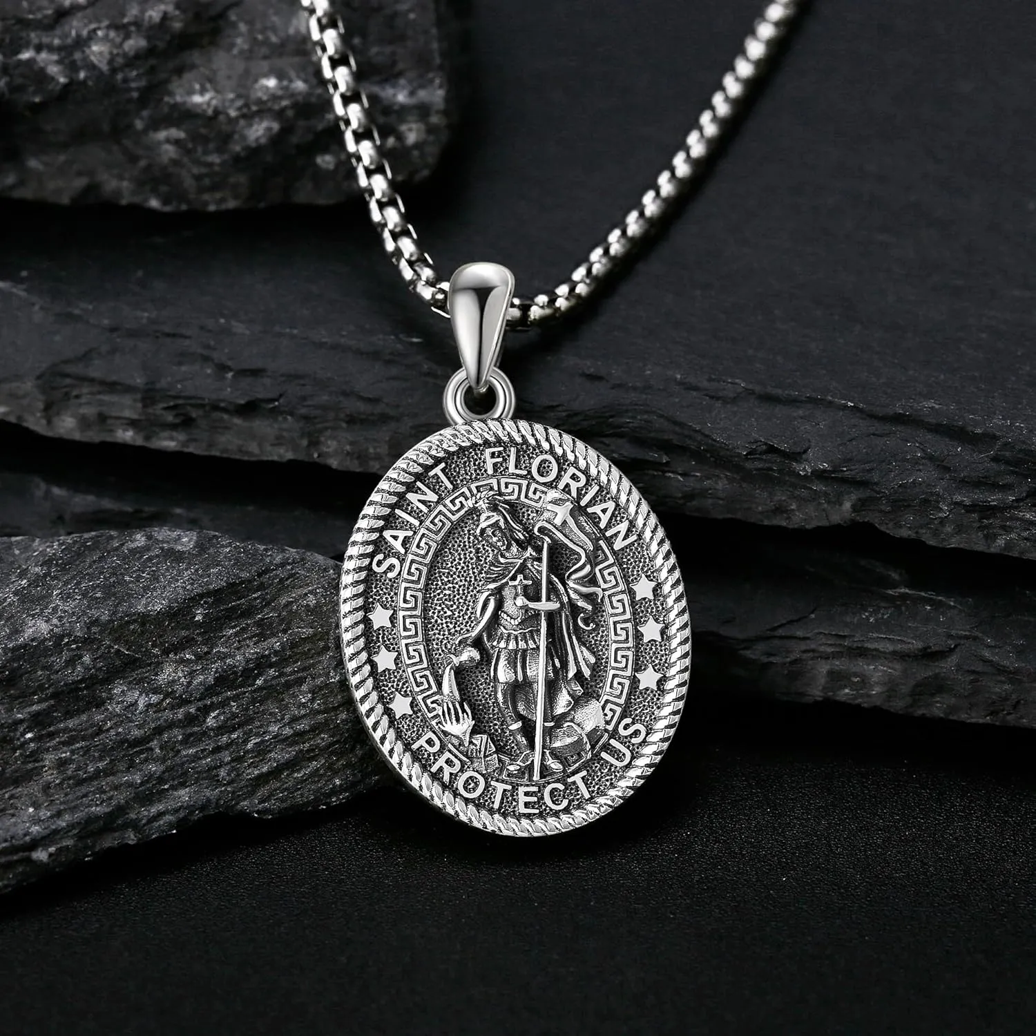 Saint Necklace 925 Sterling Silver the Archangel Pendant Amulet for Men Women Religious Protector Pendant Jewelry Gifts