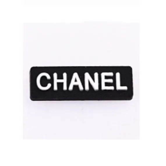 SHOE CHARMS - WRITTEN BLACK RECTANGLE