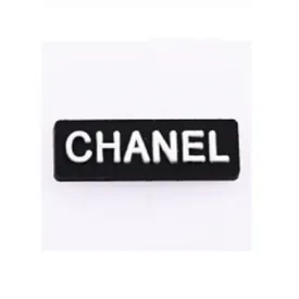 SHOE CHARMS - WRITTEN BLACK RECTANGLE