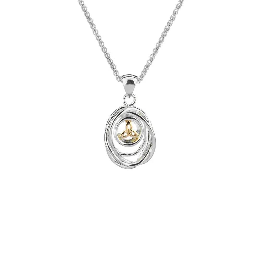 Silver and 10k Gold Celtic Cradle of Life Pendant Small