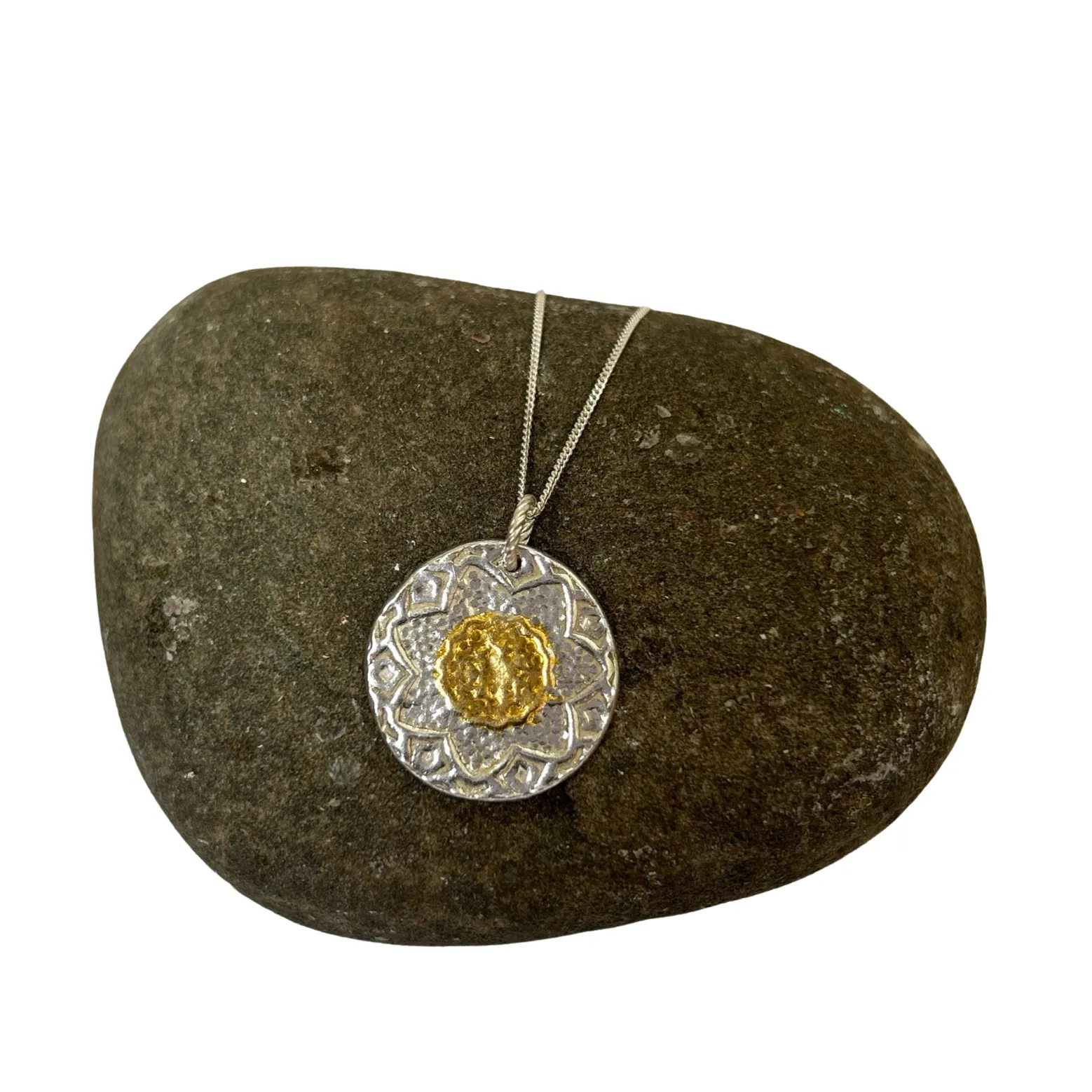 Silver and gold Patterned Necklace