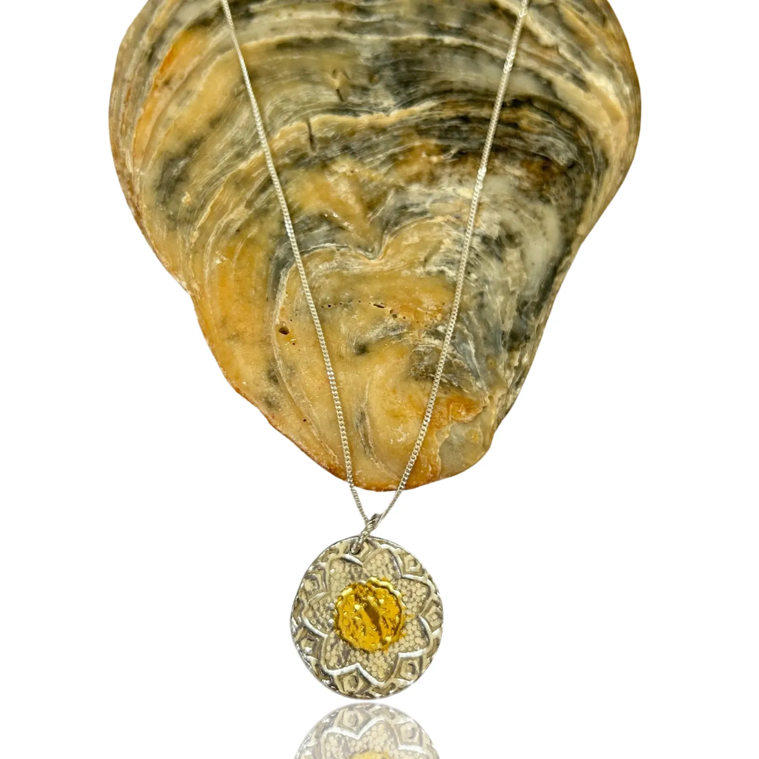 Silver and gold Patterned Necklace