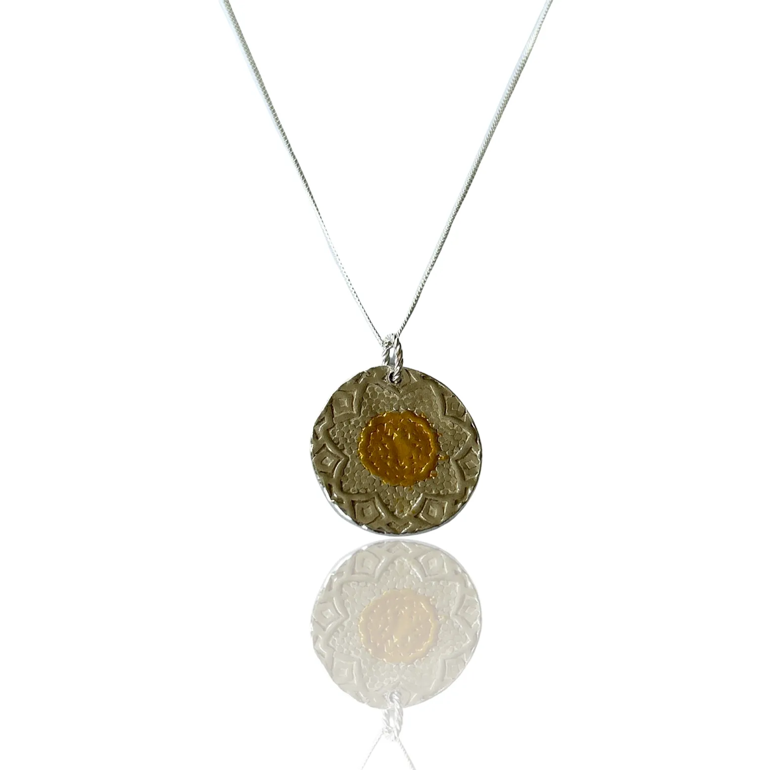 Silver and gold Patterned Necklace