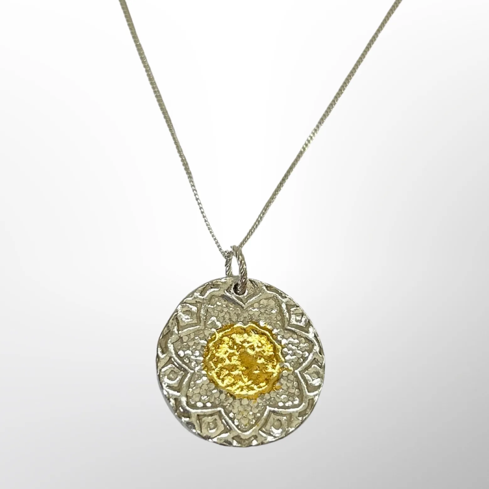 Silver and gold Patterned Necklace