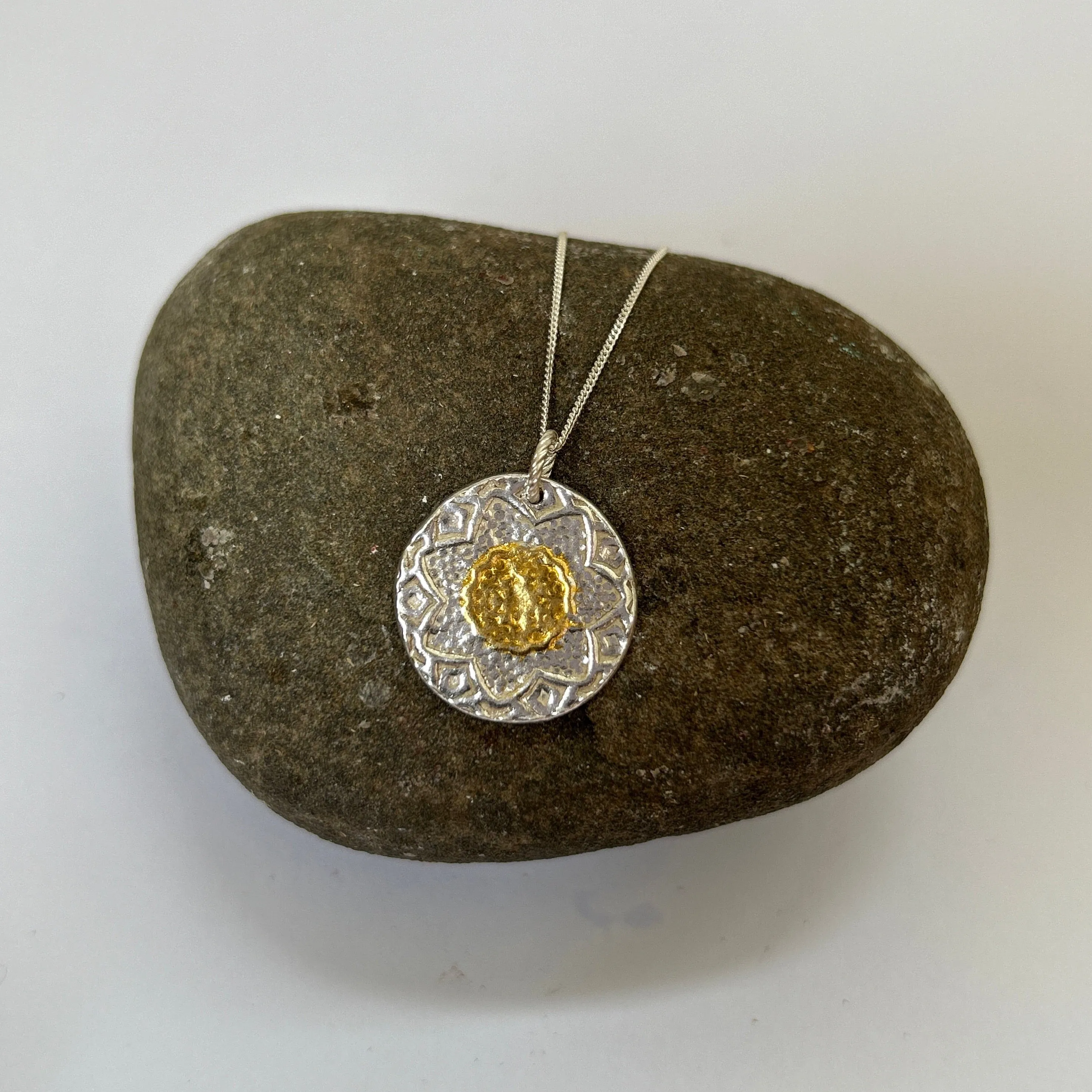 Silver and gold Patterned Necklace