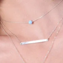 Silver coin necklace tiny sterling silver coin chain