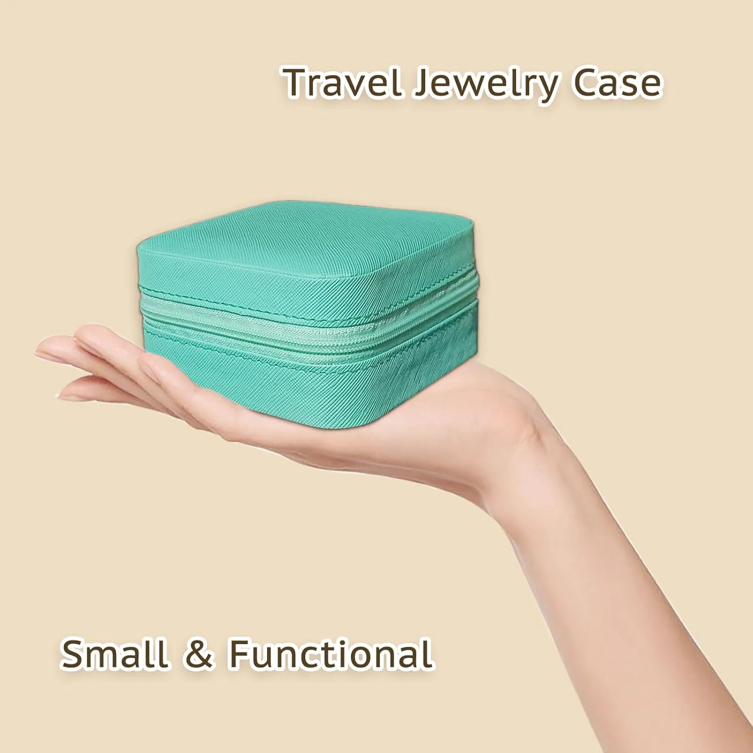 Small Travel Jewelry Box, Portable Mini Jewelry Leather Box Jewelry Ring Organizer Case Storage Holder Gift Boxes for Girls Women, Blue