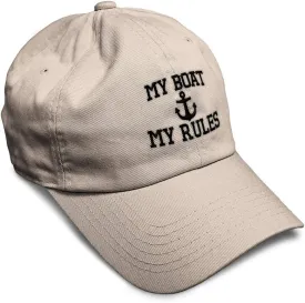 Soft Baseball Cap My Boat My Rules Anchor Captain B Funny Anchor Cotton Ship Dad Hats for Men & Women