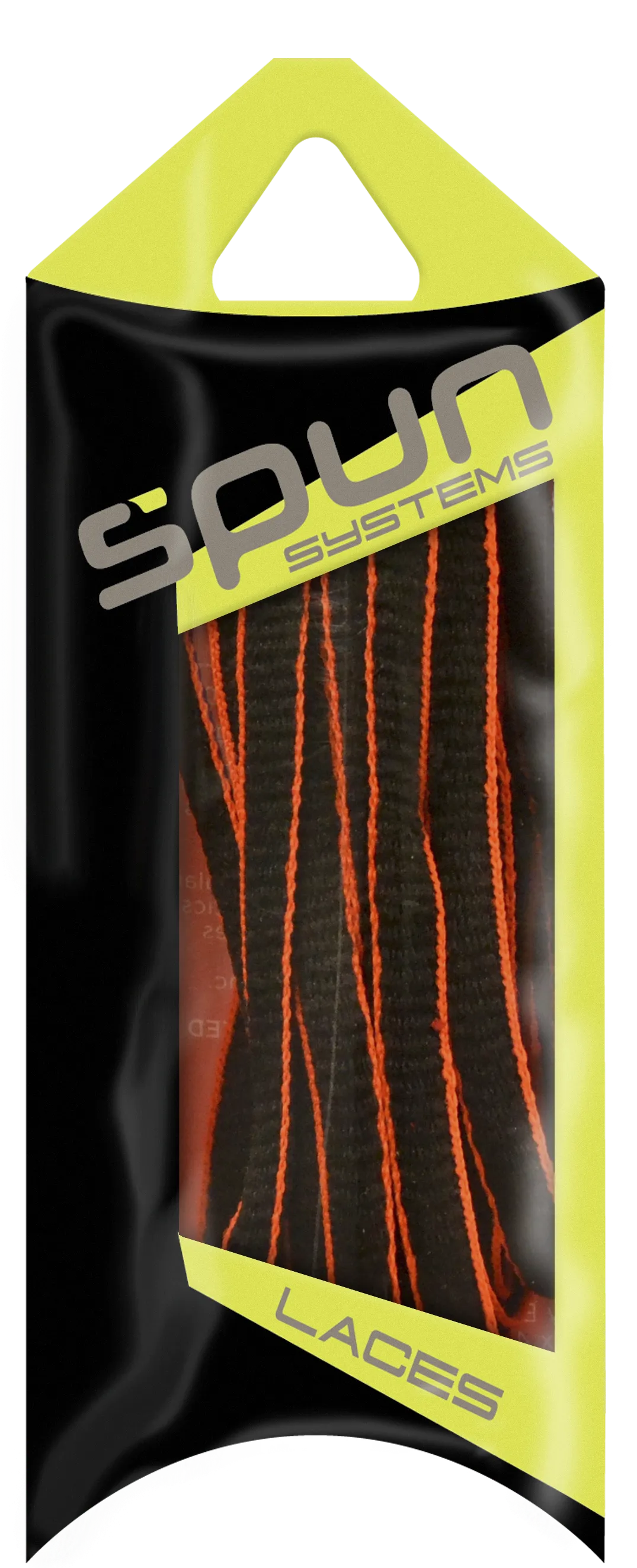 Spun™ Piped Oval Athletic ShoeLaces - Black & Neon Orange