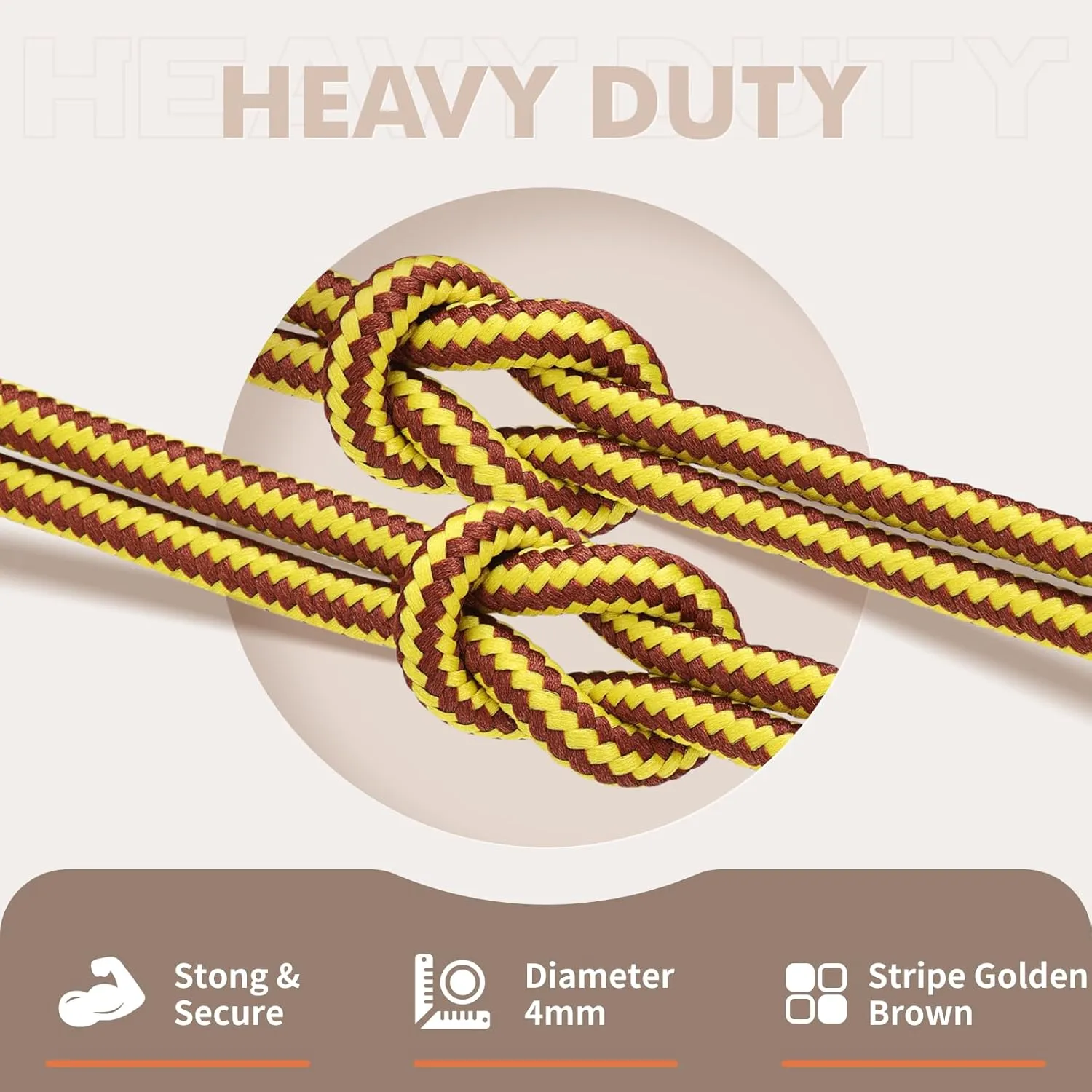 Stepace Round Shoelaces [2 Pairs] Heavy Duty Boot Shoe Laces for Hiking Work Boots
