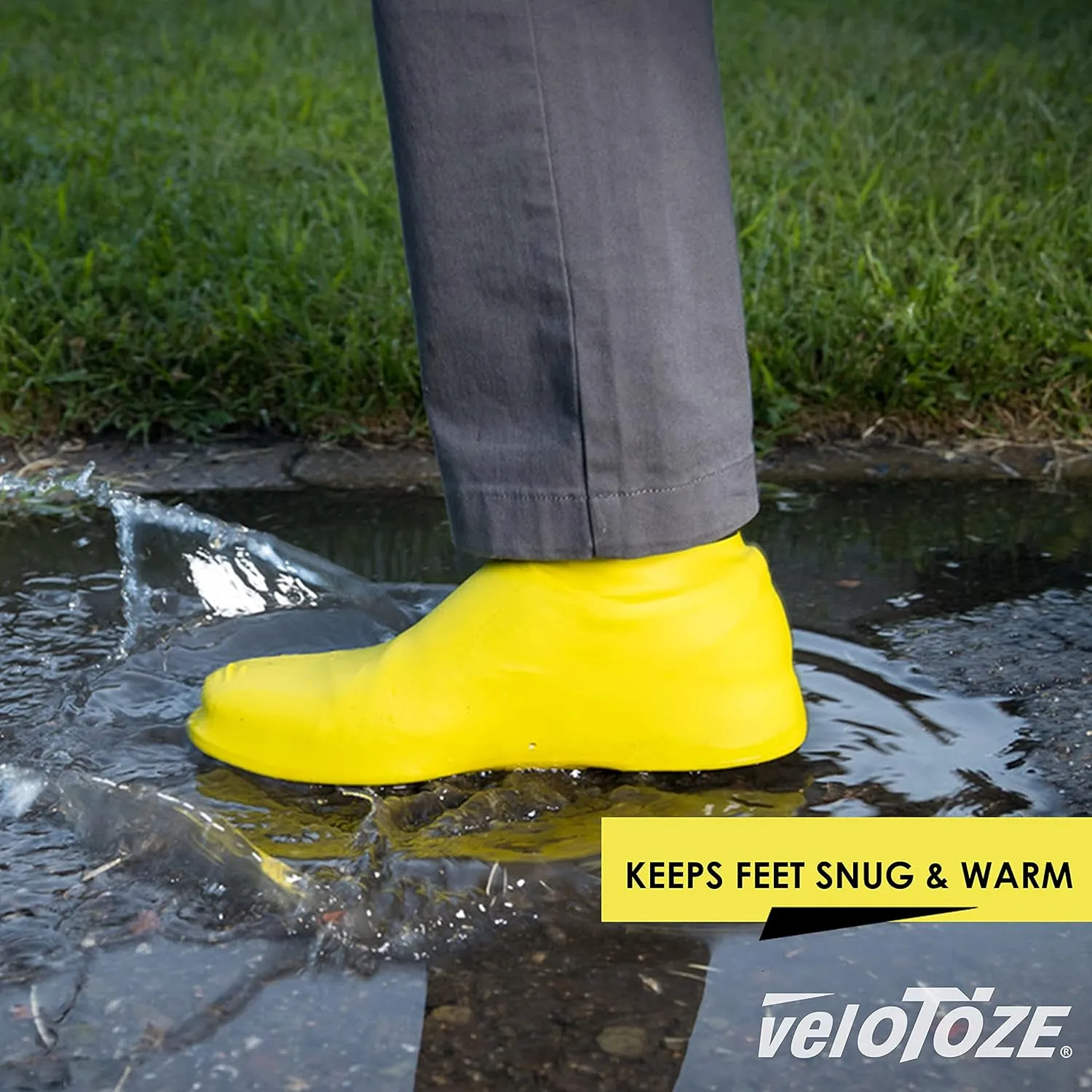 veloToze Roam - Waterproof Shoe Covers, Reusable for Commute in The Rain, Snow, Mud - Slip-on Rubber Galoshes Cover Sneakers or Dress Shoes, Booties for Men and Women
