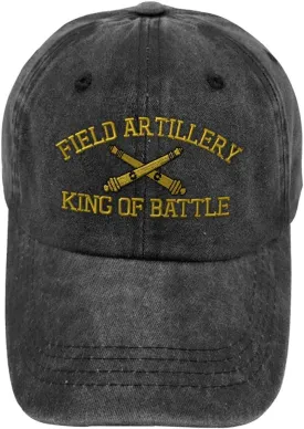 Vintage Washed Hat Us Army Field Artillery B Embroidery Dad for Men & Women