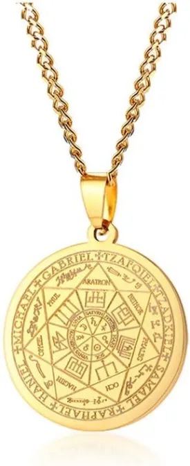 VNOX Seals of The Seven Archangels Pendant/Metatron??s Cub/Saint Michael Statement Necklace Talisman Pendant Amulet Jewelry