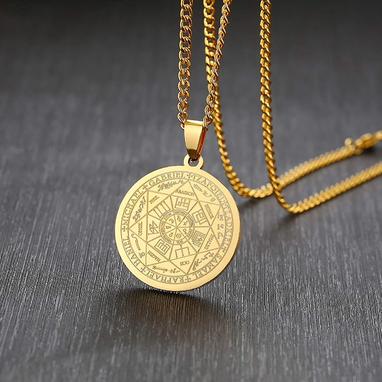 VNOX Seals of The Seven Archangels Pendant/Metatron??s Cub/Saint Michael Statement Necklace Talisman Pendant Amulet Jewelry