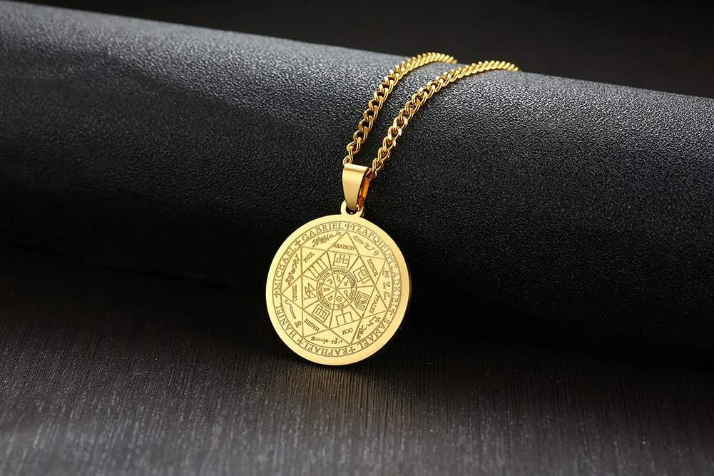 VNOX Seals of The Seven Archangels Pendant/Metatron??s Cub/Saint Michael Statement Necklace Talisman Pendant Amulet Jewelry