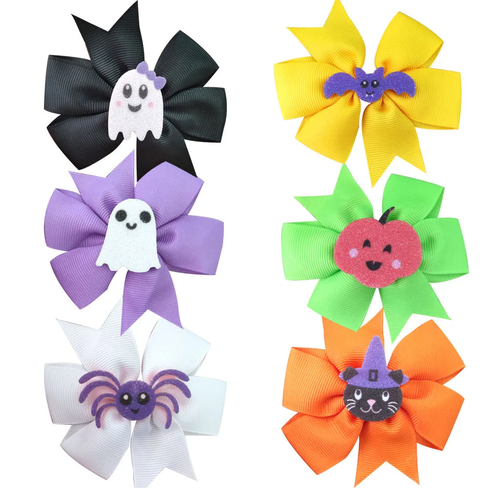 Wholesale Halloween Solid Color Bow Hairpin