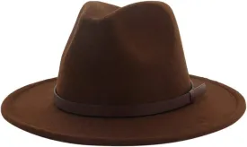 Wide Brim Panama Fedora Hats for Men and Women Panama Classic Jazz-Hat Classic Wide Brim Fedora Hat with Belt