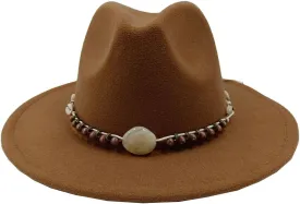 Women's Fedora Hat Autumn and Winter Big Brim Hat Flat Brim Hat Retro Woolen Jazz Top Hat